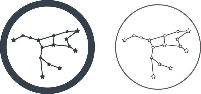 Big Dipper Constellation Icon - Ursa Major Star Map Symbol Design