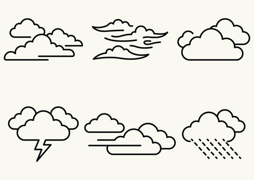 Weather Conditions Outline Icons Set
