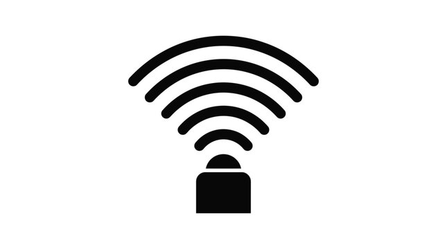 Wireless signal icon black silhouette on a white background