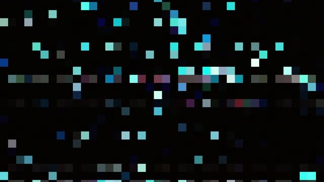 8Bit Pixel Code Block Glitch Overlay with Colorful 2D Flat Digital Error Gaming Effect