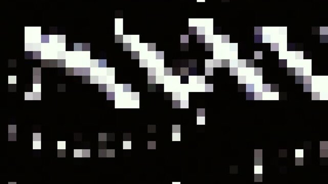 Pixelated Digital Glitch Error with Colorful Pixel Code Block for Futuristic Video Effect Overlay