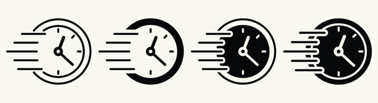 Fast Time Clock Icon Set