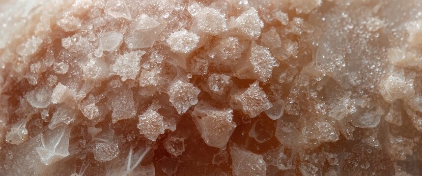 Macro shot of raw cuttlefish skin texture under frost