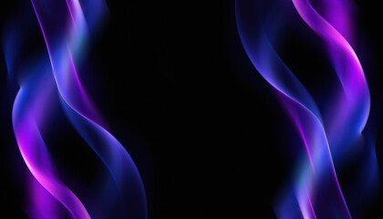 Abstract purple neon light waves background with flowing curves, glowing gradients and dark copy space. Ideal for banners, posters, presentations, branding and modern digital designs. Perfect for text © djjeep_design