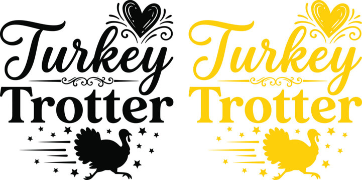 Turkey trot race event graphic with silhouette and typography