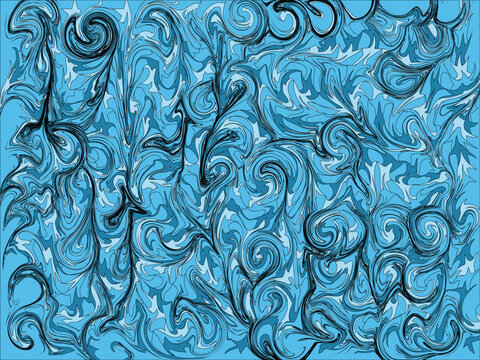 Abstract Blue Marble Swirl Texture Background with Fluid Artistic Pattern and Elegant Decorative Design. Resizable and editable, EPS 10.