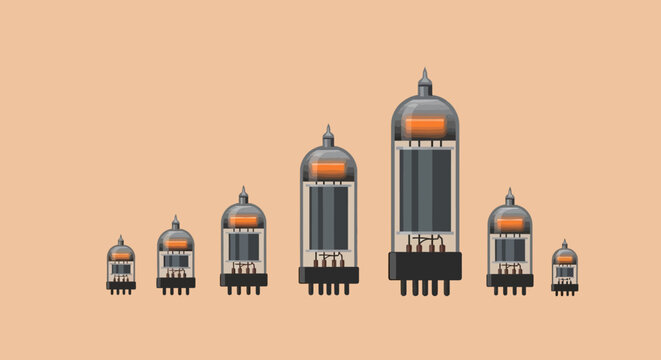 Vintage Vacuum Tubes Collection - Retro Electronic Components