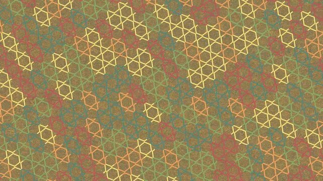 Geometric Pattern Frame with Multicolor Lattice Visual Texture For Design Context