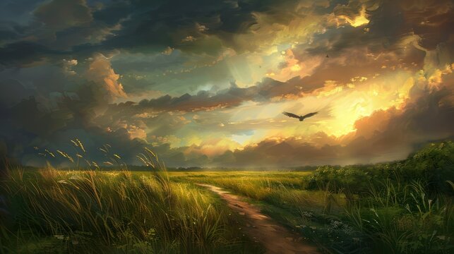 Golden hour field flight