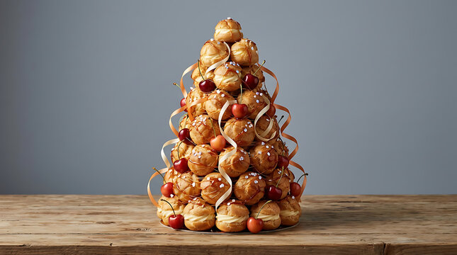 Pile of golden, round decorative items or candies arranged on a