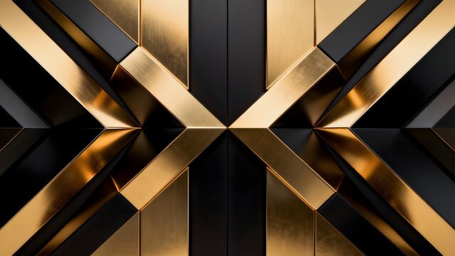 Abstract geometric pattern with gold and black