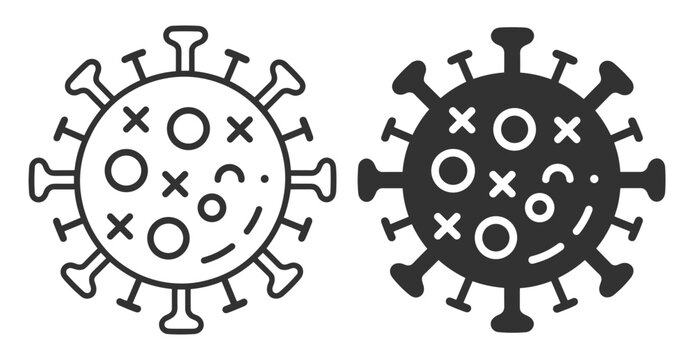 Set of two user icons with outline and solid style representing people or users on transparent background