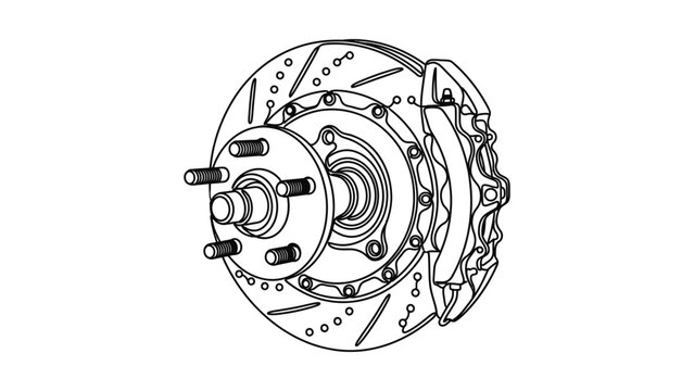 Automotive Performance Brake System Detail Illustration
