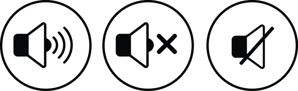 speaker volume icon, Mute or sound off icon set set, volume sign and symbol. silent icon,sound symbol, volume icons vector.