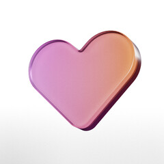 Obraz premium Shiny pink heart shape icon with glossy 3d effect