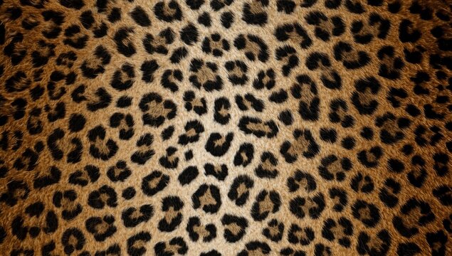Leopard print pattern on textured fur background