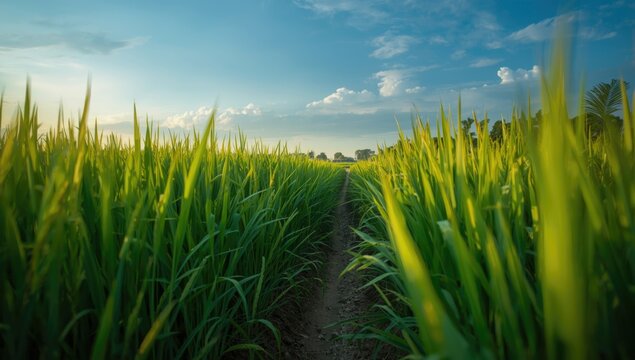 Immaculate rice field post deep cleaning process