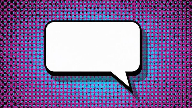 Blank Speech Bubbles with Halftone Background and Cinematic Motion
