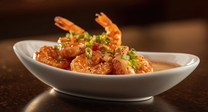 Delicious Bang Bang Shrimp Served with Spicy Sauce
