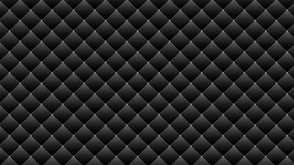 Fototapeta premium Luxury black quilted leather background with silver studs