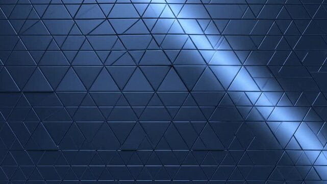 Geometric pattern illuminated with diagonal light beams in blue