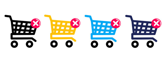 deletion or cancellation cart icon set © Ari Wibowo