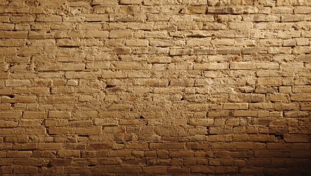 Weathered adobe wall built from sun dried mud bricks