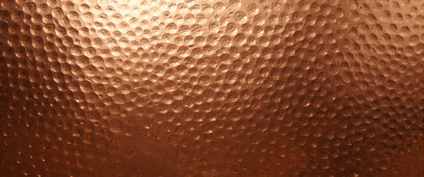 Textured copper surface with a hammered finish