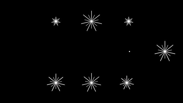 fireworks sparkle explosion,circle burst elements, glowing line blast animation, ellipse sparkle,festive particle explosion, shiny celebration motion graphics, abstract burst effect,black baground