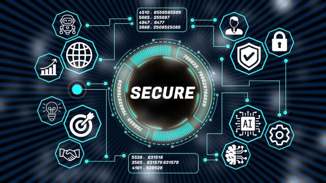 secure checkmarks. Advanced diagnostics summary dashboard displaying verified.  and Blue Safety Status Indicators 4k video