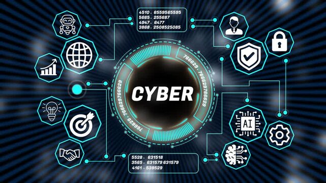 CYBER checkmarks. Advanced diagnostics summary dashboard displaying verified.  and Blue Safety Status Indicators 4k video