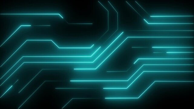 Glowing neon circuit board lines concept on the transparent background. Motion graphics of digital circuit idea. 4k motion video .