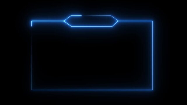glowing neon text frame animation box frame neon frame overlay animation. Motion graphics of highlight text box concept