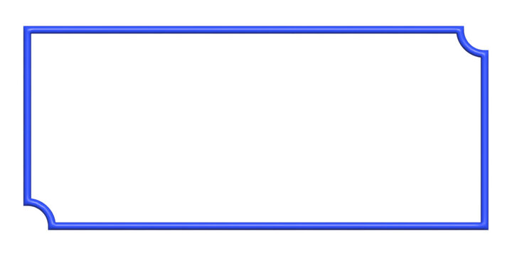 Rectangular frame with rounded corners and blue border