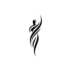 Fototapeta premium Abstract Floral Woman Silhouette Design with Nature Inspired Flower Illustration