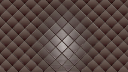 Naklejka premium Abstract brown quilted leather texture background withdiamond pattern background fabric 