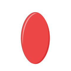 Fototapeta premium Red oval shape on white background