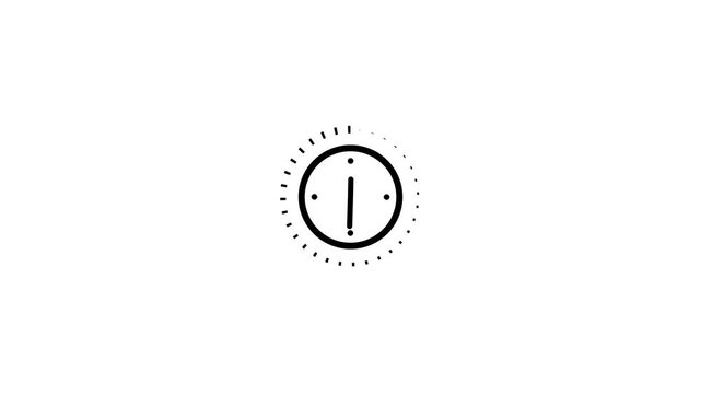 Simple black and white clock icon with a second outline showing the time, a minimalist symbol for deadline and urgency.