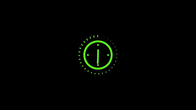 clock icon minimal, moving arrow 12 hour loop. stopwatch animation,Bright green clock icon animation on a black background,watch animation with alpha channel,Clock icon flat style 24 hours day.