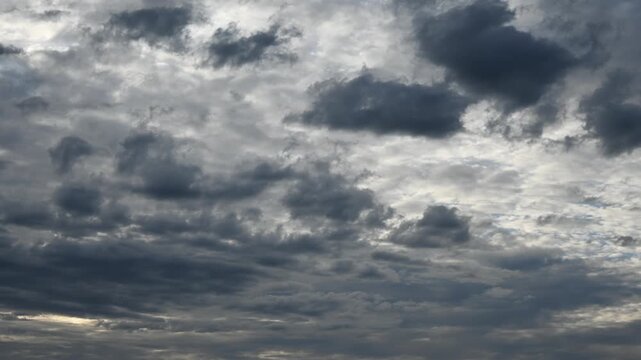 Timelapse of dramatic blue-gray evening clouds drifting across the frame. Only the clouds are shown
