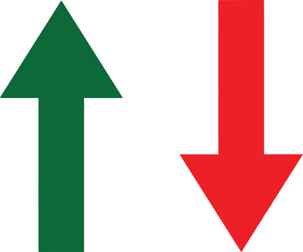 Green arrow pointing up and red arrow pointing down icons