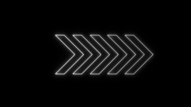 Glowing Neon Arrows Animation .black .4k
