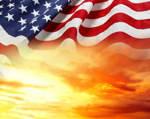 USA flag in sunny sky © Stillfx