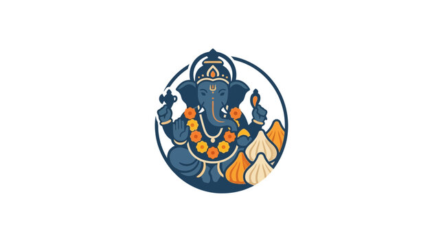 Minimalist Lord Ganesha Vector Illustration for Ganesh Chaturthi