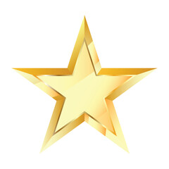 Obraz premium Shiny golden star icon with metallic texture and sharp edges