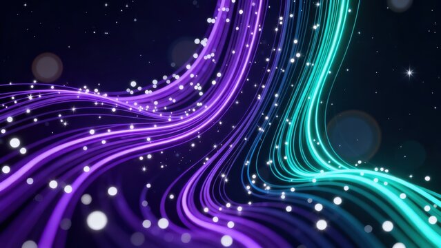 Abstract glowing lines in space