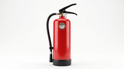 Obraz premium Photorealistic 3D Render of Fire Extinguisher on White Background