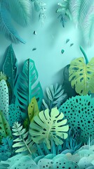 Green monstera leaves with white spots and holes on a white background leaf