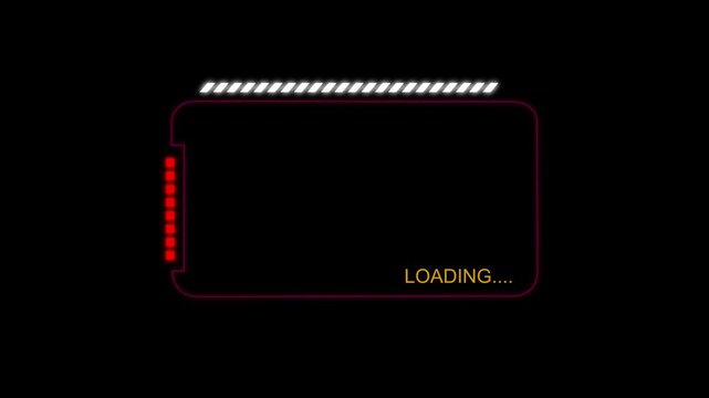 loading screen gamer aesthetics, futuristic technology concept, alpha channel supported, loading holographic card or pop up with progress bars, high tech, cyber space, hacking database, glowing alert