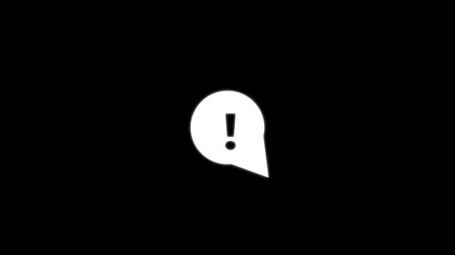 Exclamatory animation mark icon on white colour background.